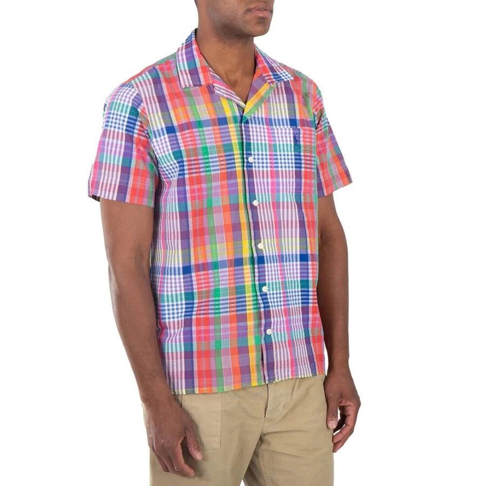 New Polo Ralph Lauren Plaid Classic Fit Seersucker Camp SS Shirt Men Small $138 - Picture 2 of 9
